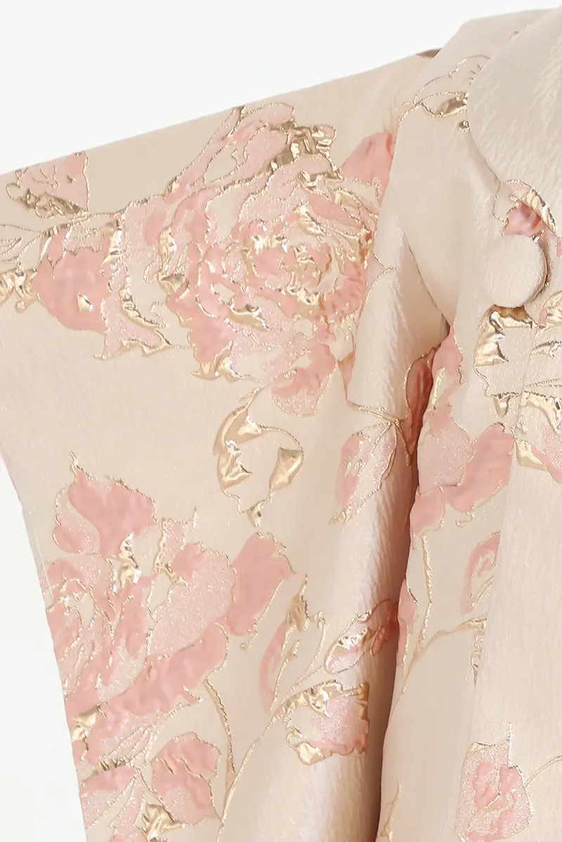 ジャガード織ローズ柄３歳被布着物